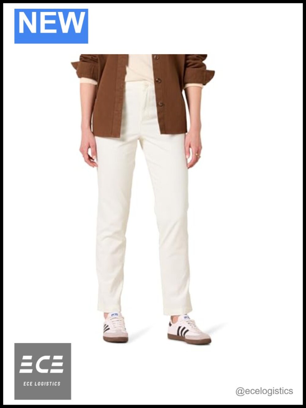 Women's High-Rise Slim-Fit Straight-Leg Full-Length Khaki Pants Stretch Cotton